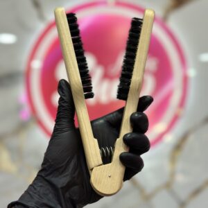 Cepillo para planchar cabello de madera