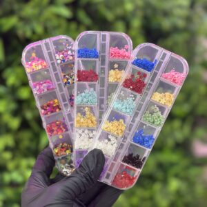 Pastillero flores 3d resina x12